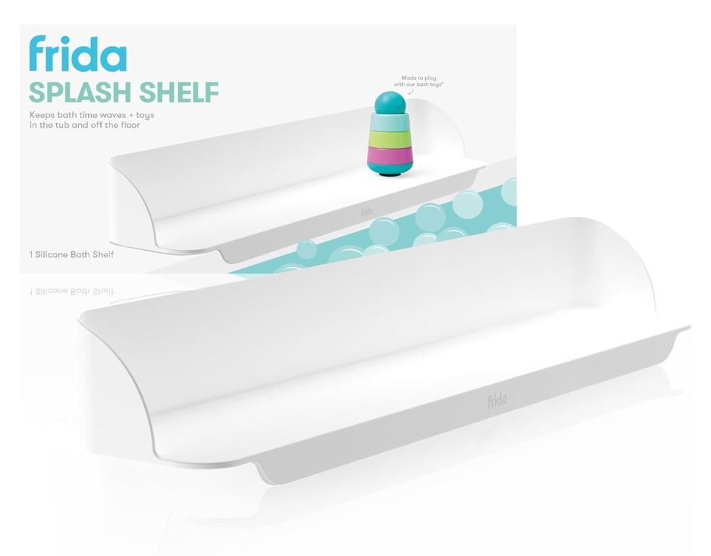 Frida Baby Silicone Splash Tub Shelf, No Mess Shelf Barrier, Folds to Put Away